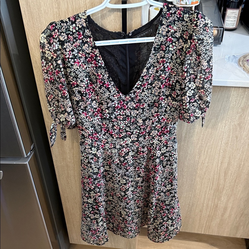 Dynamite Black Floral Dress